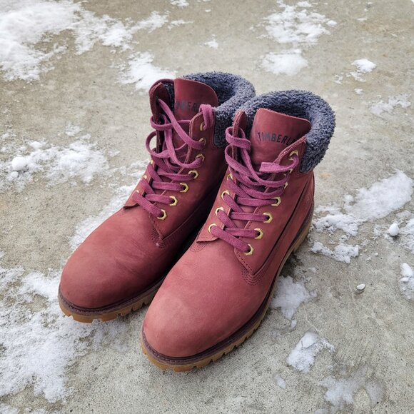 Men's Timberland Premium 6-inch Boots - Burgundy - Size 10 - Picture 1 of 5